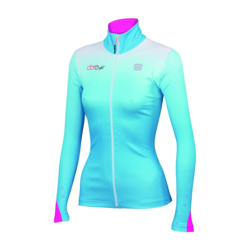 Pull femme Sportful Doro Rythmo Jersey blanc - bleu azur Pull femme Sportful Doro Rythmo Jersey blanc - bleu azur